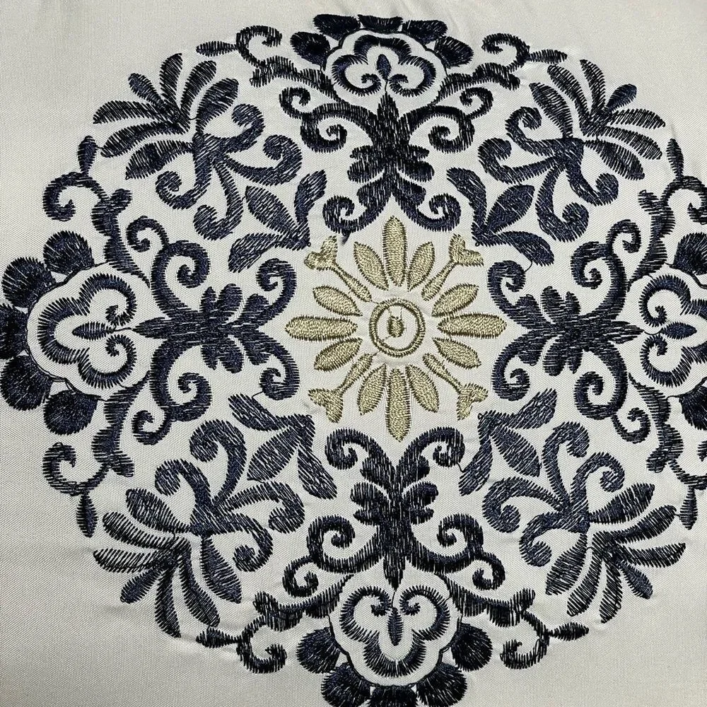 Threshold Blue & White Small Embroidered Throw Pillows
